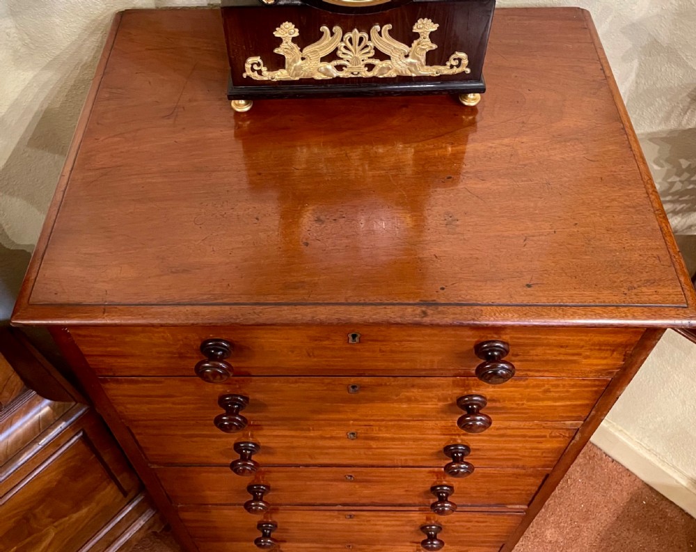 An Early 19th Century Solid Mahogany Tall Chest Of Drawers By Heal & Son View III