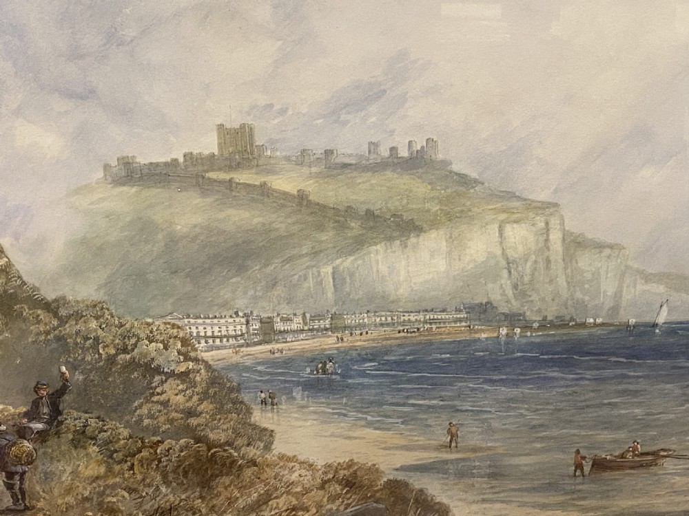 Pair Of Large Gilt Framed Coastal Watercolour Paintings, After Clarkson Stanfield RA (1793-1867) View IV