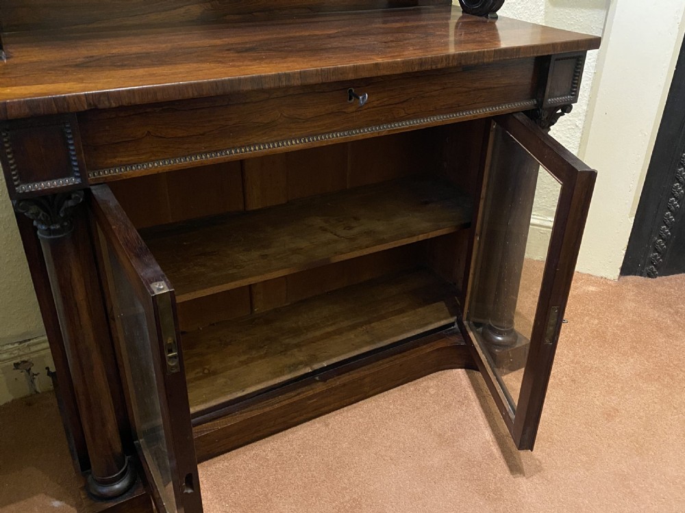 Regency Period Rosewood Chiffonier With Two Upper Shelves View V