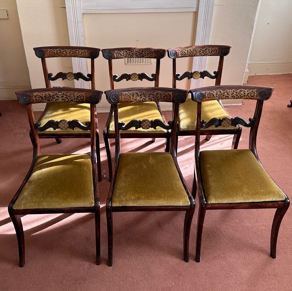 Set of SIX Regency period simulated rosewood Dining Chairs