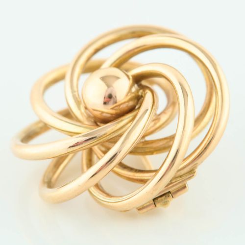 1950S 9CT GOLD SWIRL BROOCH - ADDITIONAL PHOTO 3
