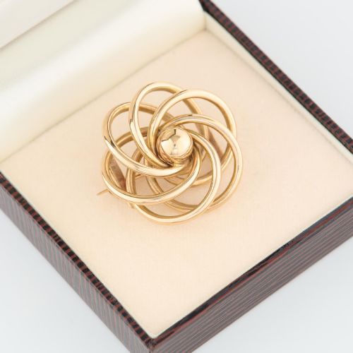 1950S 9CT GOLD SWIRL BROOCH - ADDITIONAL PHOTO 7