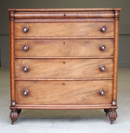 A William IV Mahogany Bow Breakfront Chest of Drawers