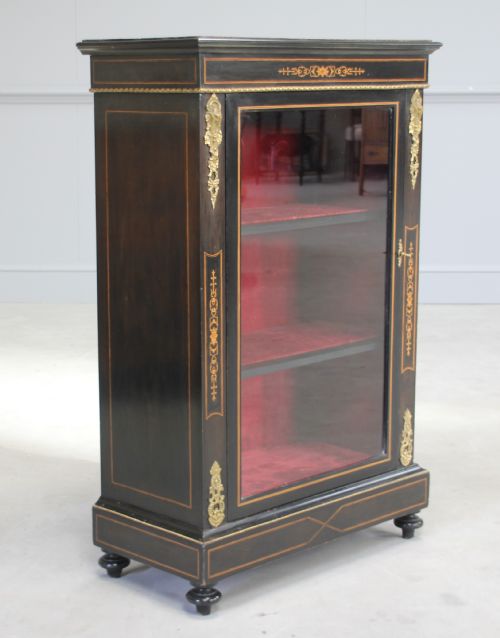 A Victorian Ebonized Display Cabinet.