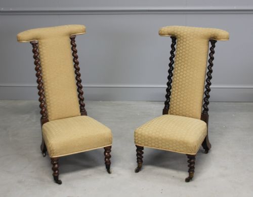 fig 1. A PAIR OF ROSEWOOD PRIE DIEU CHAIRS