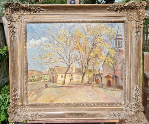 A Carved Framed Oil on Canvas.