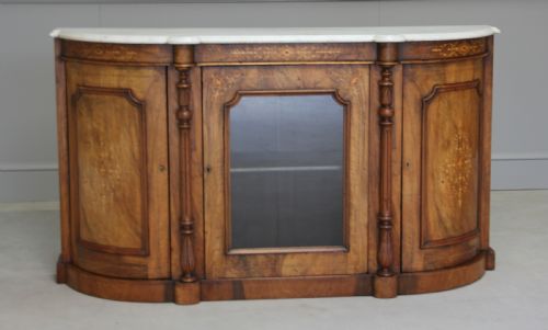 A Victorian Burr Walnut Credenza.