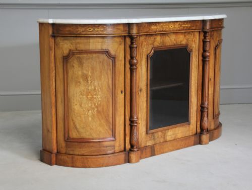 fig 2. A VICTORIAN BURR WALNUT CREDENZA.