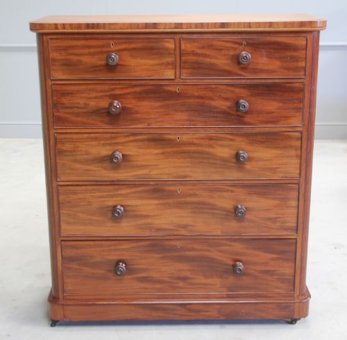 fig 1. A LARGE VICTORIAN MAHOGANY CHEST OF DRAWERS