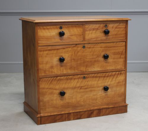 fig 2. A VICTORIAN SATINBIRCH CHEST OF DRAWERS