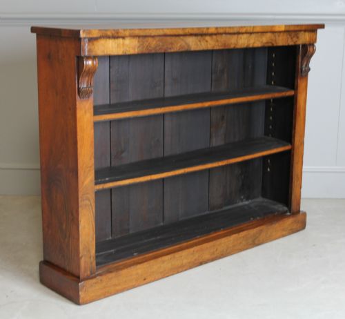 A Victorian Burr Walnut Open Bookcase