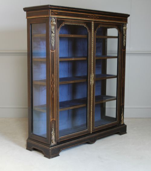 A Victorian Ebonized Display Cabinet