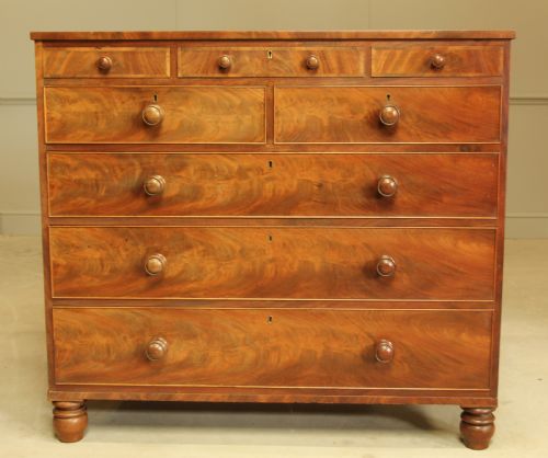 A 19th Century Flame Mahogany Chest of Drawers.