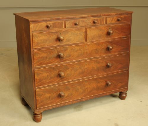 fig 2. A 19th century flame mahogany chest of drawers.