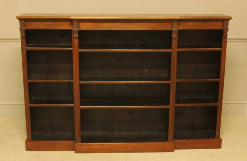 An Early 19th Century Mahagany Breakfront Open Bookcase