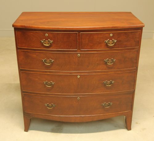 fig 1. A REGENCY MAHOGANY BOW FRONTED CHEST OF DRAWERS