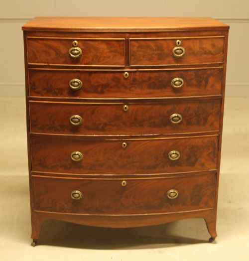 fig 1. A REGENCY MAHOGANY BOWFRONT CHEST OF DRAWERS