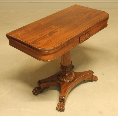 fig 1. A 19TH CENTURY ROSEWOOD CARD TABLE
