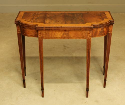 A Sheraton Period Mahogany Breakfront Card Table.