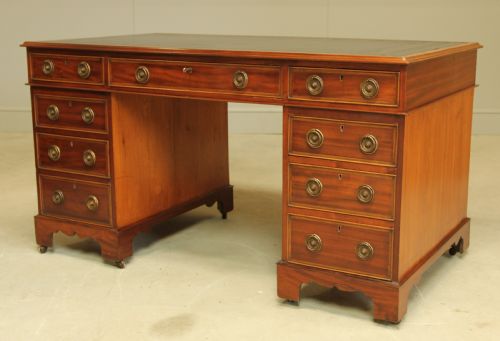 fig 1. A VICTORIAN MAHOGANY TWIN PEDESTAL DESK