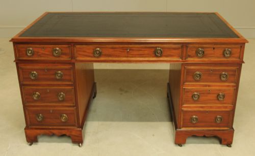 fig 2. A VICTORIAN MAHOGANY TWIN PEDESTAL DESK