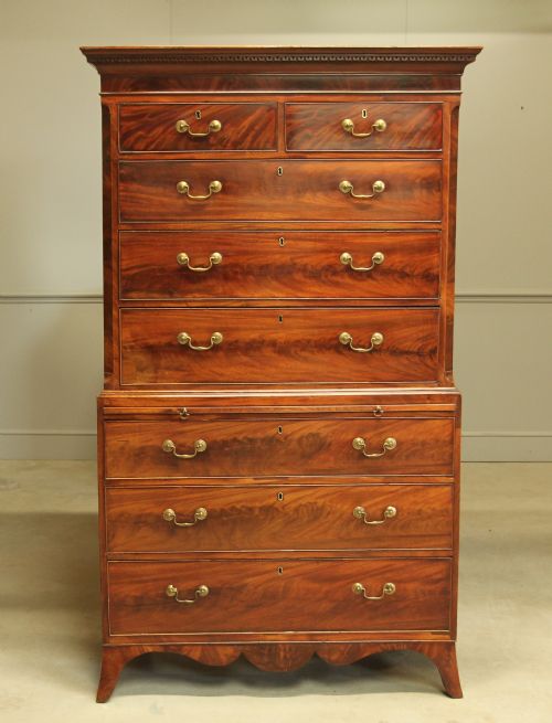 fig 1. A REGENCY MAHOGANY TALL BOY.