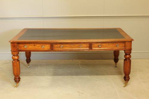 A Large Victorian Partners Library Table
