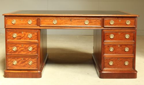 fig 1. A large Victorian mahogany partners desk.