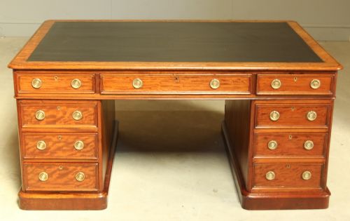 fig 2. A large Victorian mahogany partners desk.