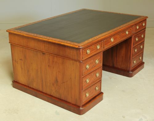 fig 4. A large Victorian mahogany partners desk.