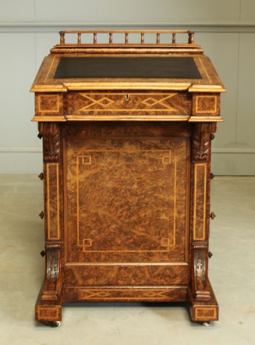 fig 1. A Victorian burr walnut Davenport