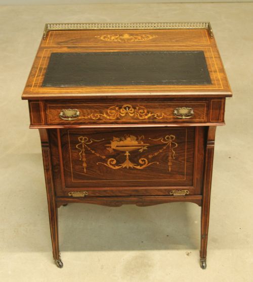 A VICTORIAN ROSEWOOD DAVENPORT - ADDITIONAL PHOTO 1