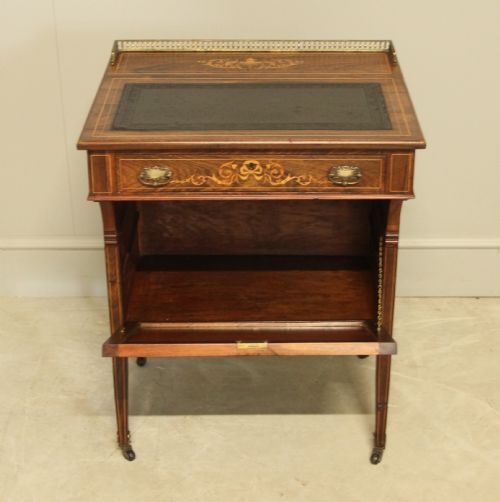 A VICTORIAN ROSEWOOD DAVENPORT - ADDITIONAL PHOTO 6