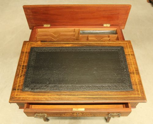 A VICTORIAN ROSEWOOD DAVENPORT - ADDITIONAL PHOTO 7