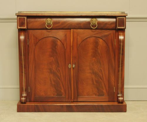 A Victorian Two Door Brass Inlaid Sideboard.