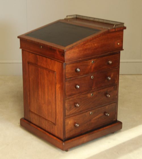 AN EARLY 19TH CENTURY ROSEWOOD DAVENPORT - ADDITIONAL PHOTO 3
