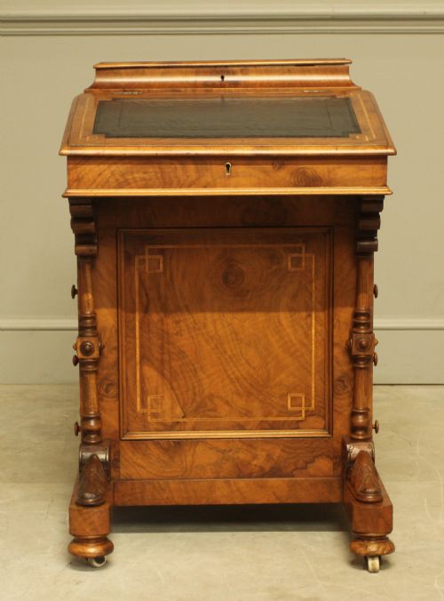 A VICTORIAN INLAID WALNUT DAVENPORT - ADDITIONAL PHOTO 3