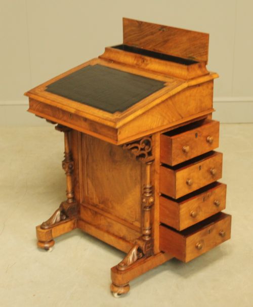A VICTORIAN INLAID WALNUT DAVENPORT - ADDITIONAL PHOTO 6