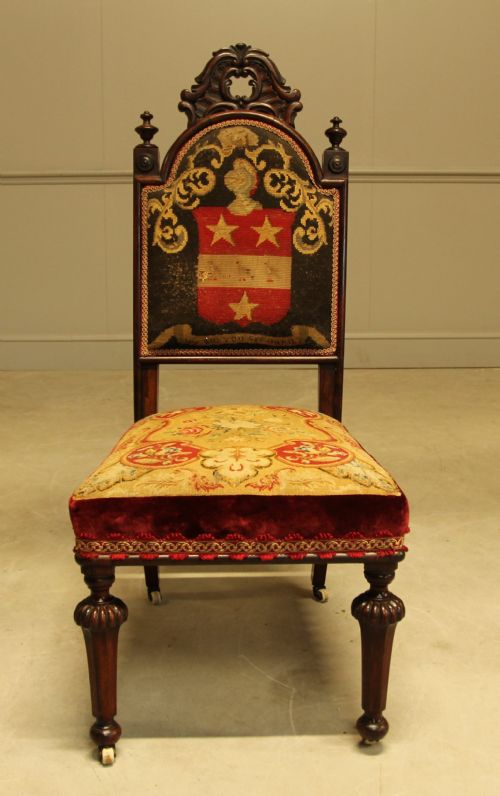 A 19TH CENTURY ROSEWOOD SIDE CHAIR - ADDITIONAL PHOTO 2