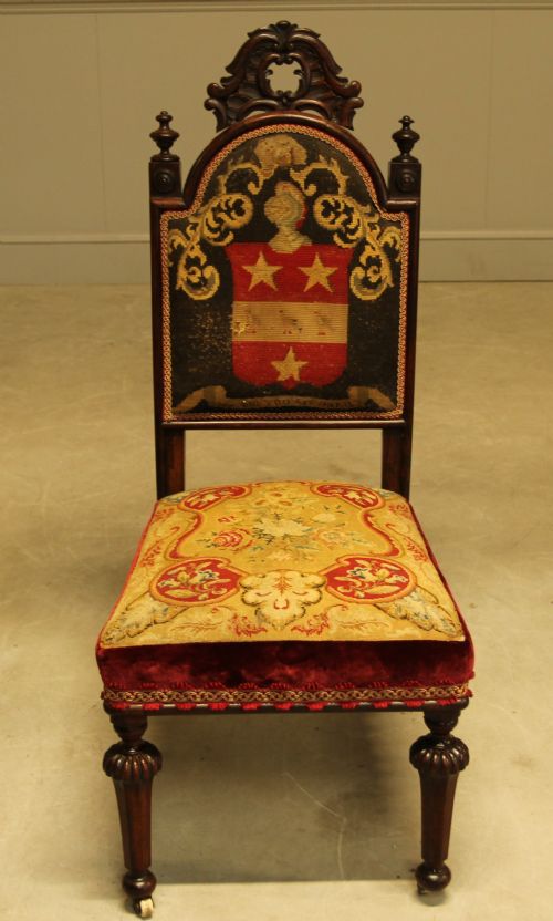 A 19TH CENTURY ROSEWOOD SIDE CHAIR - ADDITIONAL PHOTO 4
