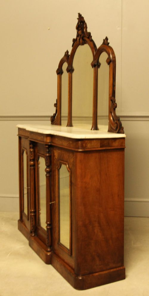 A VICTORIAN BURR WALNUT CREDENZA - ADDITIONAL PHOTO 7