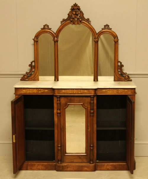 A VICTORIAN BURR WALNUT CREDENZA - ADDITIONAL PHOTO 8