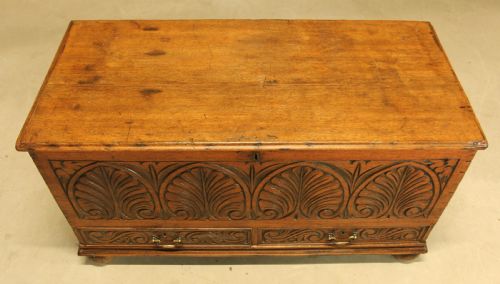 fig 1. Antique OAK Mule chest / 18th century coffer / Blanket chest