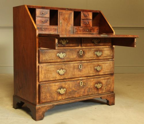 fig 2. ANTIQUE Georgian burr walnut bureau