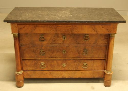 19TH CENTURY FRENCH BURR WALNUT CHEST OF DRAWERS - ADDITIONAL PHOTO 1