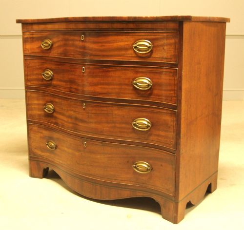 ANTIQUE MAHOGANY SERPENTINE CHEST OF DRAWERS - ADDITIONAL PHOTO 1