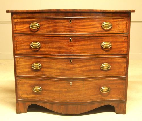 ANTIQUE MAHOGANY SERPENTINE CHEST OF DRAWERS - ADDITIONAL PHOTO 2