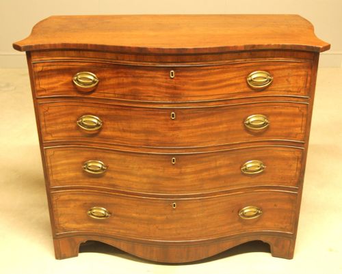 ANTIQUE MAHOGANY SERPENTINE CHEST OF DRAWERS - ADDITIONAL PHOTO 5