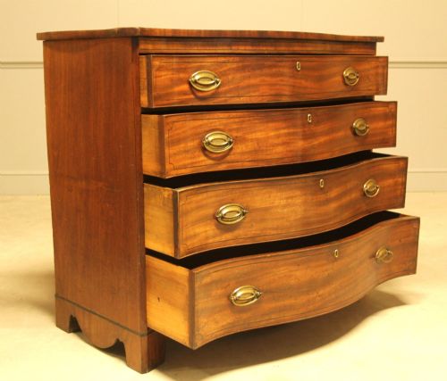 ANTIQUE MAHOGANY SERPENTINE CHEST OF DRAWERS - ADDITIONAL PHOTO 7