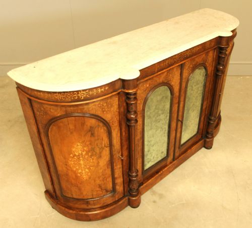 fig 2. A VICTORIAN BURR WALNUT CREDENZA
